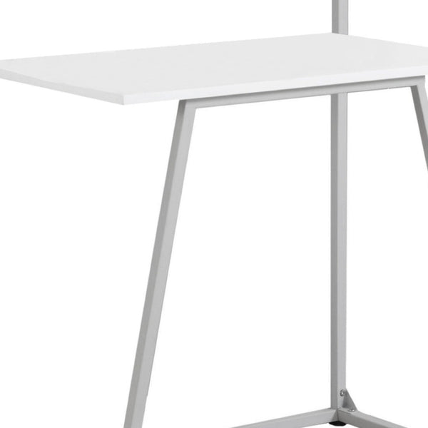 HomeRoots 18" White and Gray Computer Desk - Modern Minimalist Design for Stylish Home Office Workspace Upgrade 333374