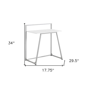 HomeRoots 18" White and Gray Computer Desk - Modern Minimalist Design for Stylish Home Office Workspace Upgrade 333374