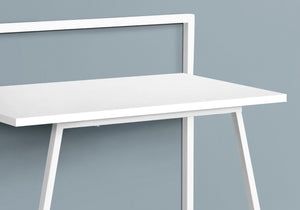 HomeRoots 18" White and Gray Computer Desk - Modern Minimalist Design for Stylish Home Office Workspace Upgrade 333374