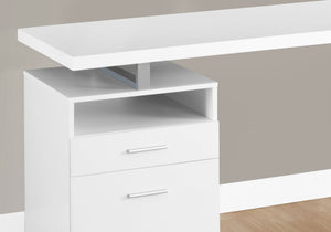 Homeroots 24" White And Silver Computer Desk With Two Drawers White,Silver  333384
