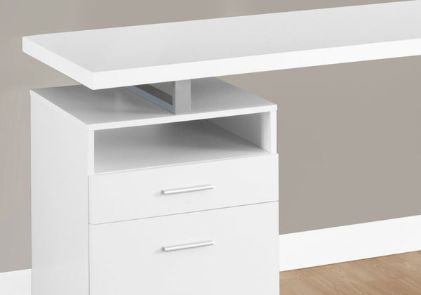 HomeRoots 24" Compact Computer Desk - Stylish Dark Brown Finish with Two Drawers for Organized Workspaces White,Silver 333384