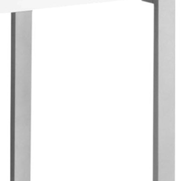 Homeroots 24" White And Silver Computer Desk With Two Drawers White,Silver  333384