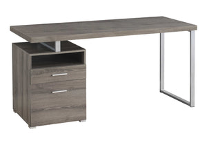HomeRoots 24" Compact Computer Desk - Stylish Dark Brown Finish with Two Drawers for Organized Workspaces Dark Taupe,Silver 333385