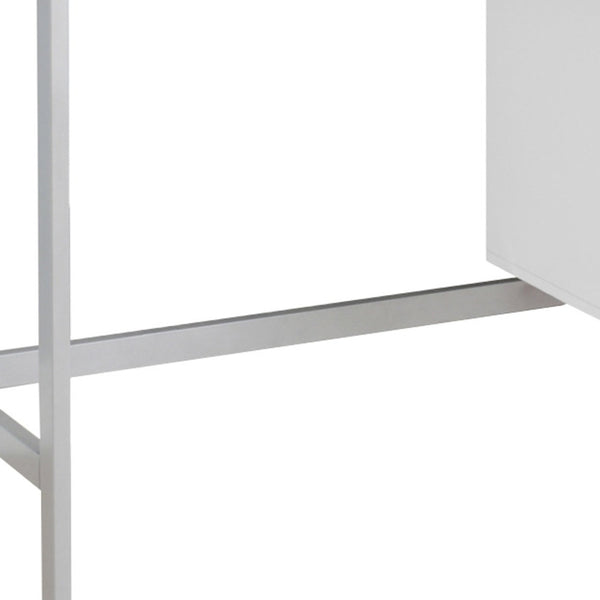 Homeroots 24" White And Silver Computer Desk With Two Drawers White,Silver  333387