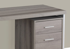 Homeroots 24" Taupe And Silver Computer Desk With Two Drawers Dark Taupe,Silver  333388