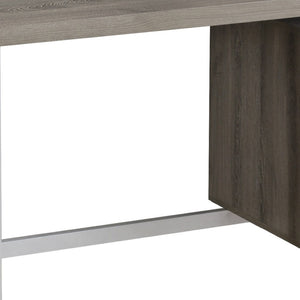 HomeRoots 24" Elegant Computer Desk with Two Drawers for Organized Workspaces - Stylish & Durable Design Dark Taupe,Silver 333388