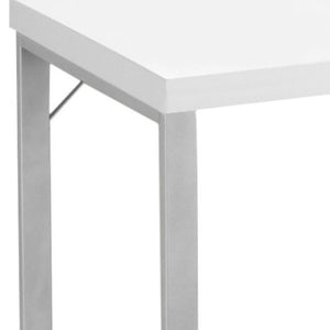 HomeRoots 24" Modern Computer Desk for Home Office - Sleek Design, Durable Construction, Easy Assembly & More! White,Silver 333390
