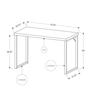 HomeRoots 24" Modern Computer Desk for Home Office - Sleek Design, Durable Construction, Easy Assembly & More! White,Silver 333390