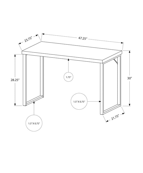 HomeRoots 24" Modern Computer Desk for Home Office - Sleek Design, Durable Construction, Easy Assembly & More! White,Silver 333390