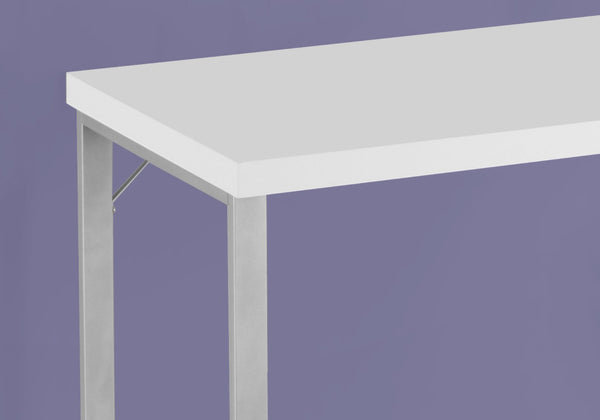 HomeRoots 24" Modern Computer Desk for Home Office - Sleek Design, Durable Construction, Easy Assembly & More! White,Silver 333390