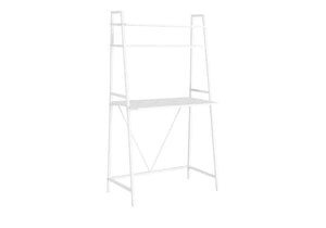 HomeRoots 18" Sleek White Writing Desk – Space-Saving Tall Ladder Design for Modern Home Offices & Studies 333397
