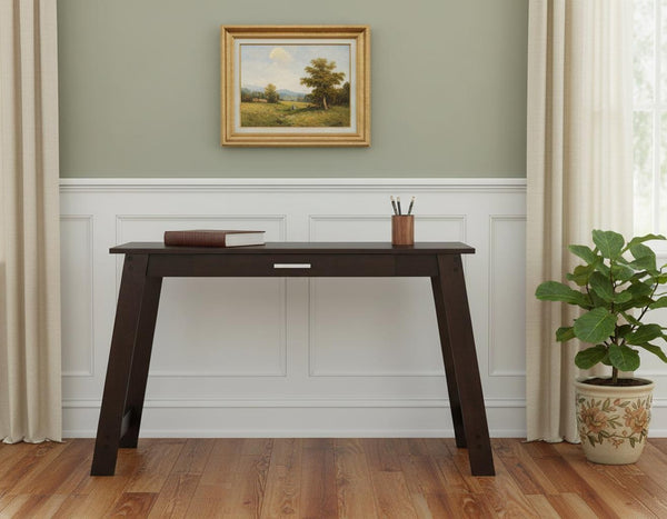 HomeRoots 18" Brown Computer Desk - Classic Design for Professional Workspaces with Hidden Storage Solutions Cappuccino 333402