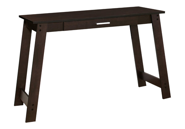 HomeRoots 18" Brown Computer Desk - Classic Design for Professional Workspaces with Hidden Storage Solutions Cappuccino 333402