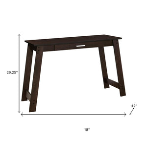 HomeRoots 18" Brown Computer Desk - Classic Design for Professional Workspaces with Hidden Storage Solutions Cappuccino 333402