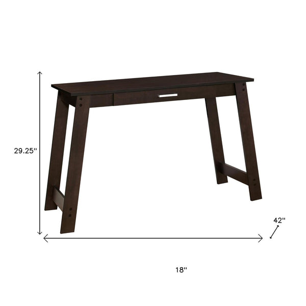 HomeRoots 18" Brown Computer Desk - Classic Design for Professional Workspaces with Hidden Storage Solutions Cappuccino 333402
