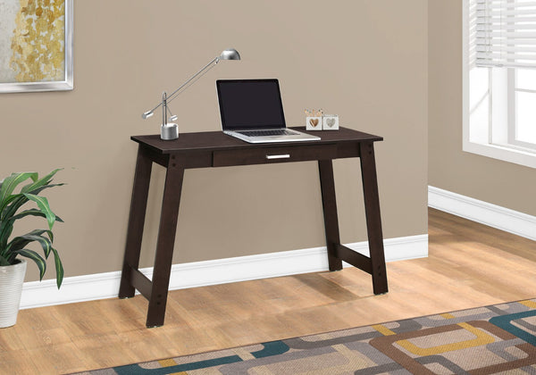 HomeRoots 18" Brown Computer Desk - Classic Design for Professional Workspaces with Hidden Storage Solutions Cappuccino 333402