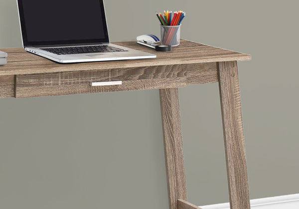 HomeRoots 18" Brown Computer Desk - Classic Design for Professional Workspaces with Hidden Storage Solutions Dark Taupe 333403