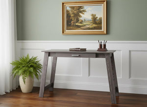 HomeRoots 18" Brown Computer Desk - Classic Design for Professional Workspaces with Hidden Storage Solutions Grey 333404