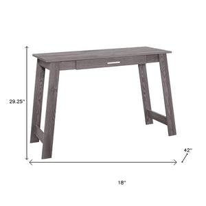 HomeRoots 18" Brown Computer Desk - Classic Design for Professional Workspaces with Hidden Storage Solutions Grey 333404
