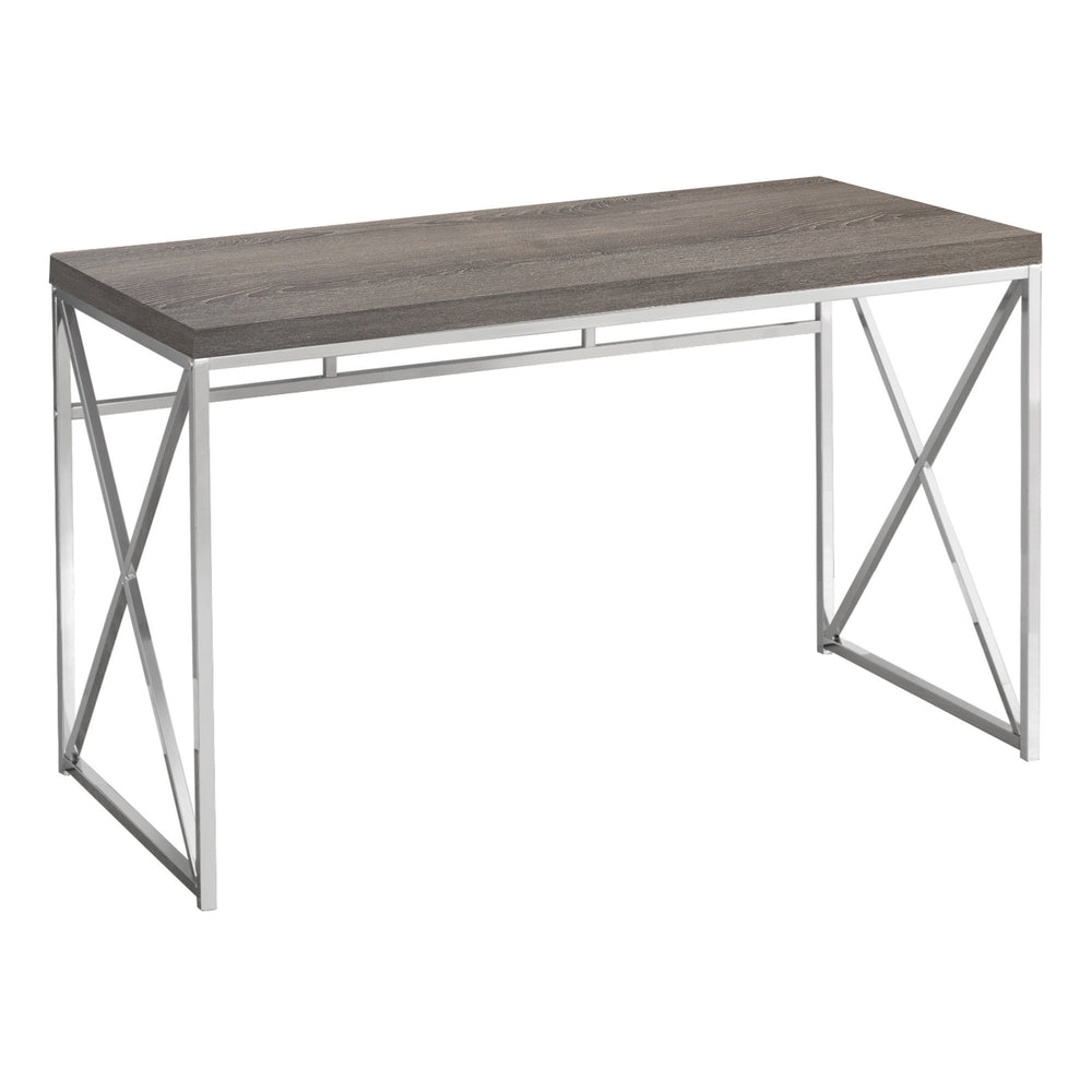 Homeroots 24" Taupe And Silver Computer Desk   333407