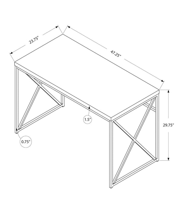 HomeRoots 24" Taupe and Silver Computer Desk – Elegant Design, Spacious Work Surface, Perfect for Home Office or Workspace 333407