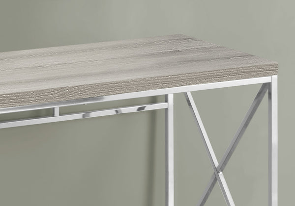 HomeRoots 24" Taupe and Silver Computer Desk – Elegant Design, Spacious Work Surface, Perfect for Home Office or Workspace 333407