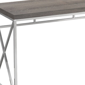 Homeroots 24" Taupe And Silver Computer Desk   333407