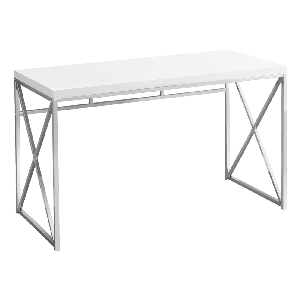 Homeroots 24" White And Silver Computer Desk   333408