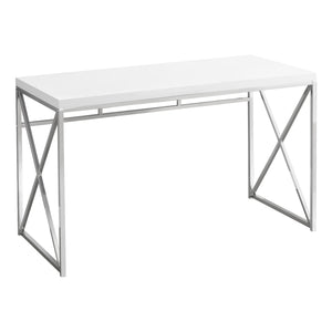 Homeroots 24" White And Silver Computer Desk   333408