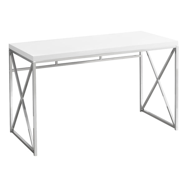 Homeroots 24" White And Silver Computer Desk   333408