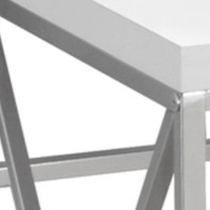 Homeroots 24" White And Silver Computer Desk   333408