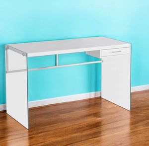Homeroots 48" White And Clear Computer Desk White,Clear  333411