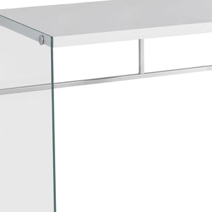 Homeroots 48" White And Clear Computer Desk White,Clear  333411