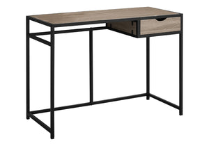 HomeRoots 20" Computer Desk for Home Office - Sleek Design, Durable Construction & Convenient Storage Drawer Dark Taupe,Black 333417