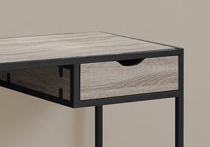 HomeRoots 20" Computer Desk for Home Office - Sleek Design, Durable Construction & Convenient Storage Drawer Dark Taupe,Black 333417