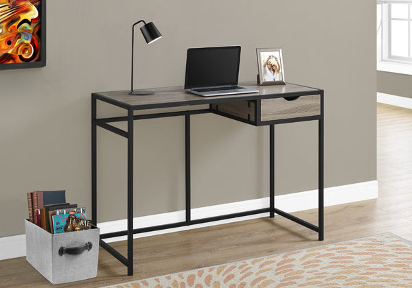 HomeRoots 20" Computer Desk for Home Office - Sleek Design, Durable Construction & Convenient Storage Drawer Dark Taupe,Black 333417
