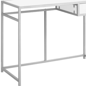 Homeroots 20" White And Silver Computer Desk White,Silver  333418