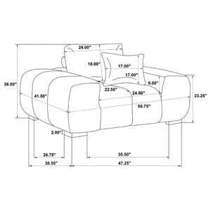 English Elm Plather Channel Tufted Accent Chair Wide Waterfall Arms Foam Seat Living Room Camel B062P447952