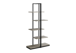 HomeRoots Taupe Metal Five-Tier Etagere Bookcase for Stylish Storage and Display in Any Space, 60" H Dark Taupe,Black 333428