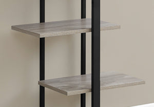 HomeRoots Taupe Metal Five-Tier Etagere Bookcase for Stylish Storage and Display in Any Space, 60" H Dark Taupe,Black 333428