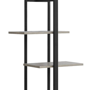 HomeRoots Taupe Metal Five-Tier Etagere Bookcase for Stylish Storage and Display in Any Space, 60" H Dark Taupe,Black 333428