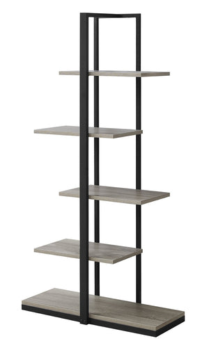 HomeRoots Taupe Metal Five-Tier Etagere Bookcase for Stylish Storage and Display in Any Space, 60" H Dark Taupe,Black 333428