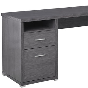 Homeroots 47" Gray And Silver L Shape Computer Desk With Two Drawers Grey,Silver  333445
