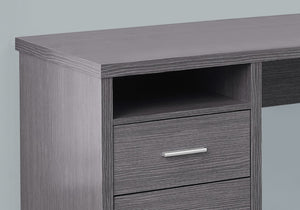 HomeRoots 47" Contemporary L-Shaped Computer Desk with Two Drawers for Efficient Space Organization and Style Grey,Silver 333445