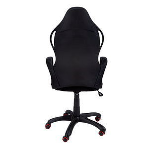 Homeroots Black Fabric Tufted Seat Swivel Adjustable Gaming Chair Fabric Back Plastic Frame  Foam 333447