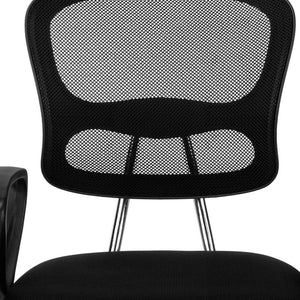Homeroots Black Polyester Seat Swivel Adjustable Task Chair Mesh Back Plastic Frame Black Foam 333448