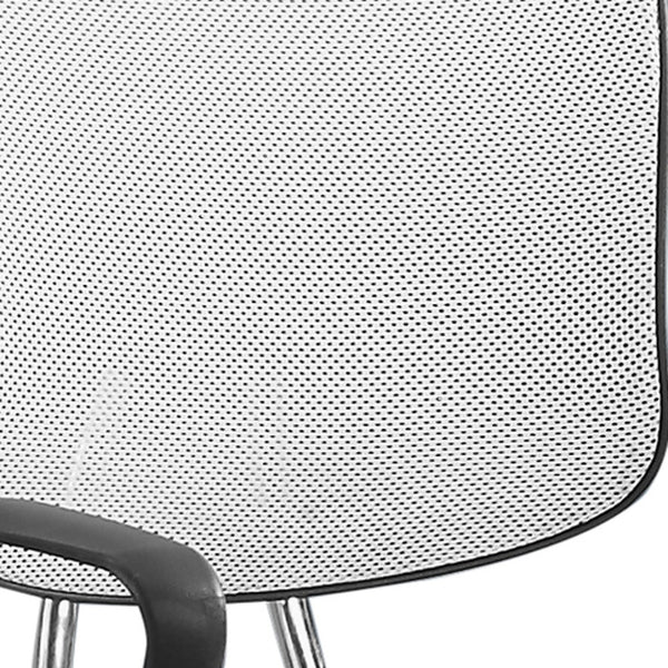 Homeroots White Polyester Seat Swivel Adjustable Task Chair Mesh Back Plastic Frame White Foam 333449