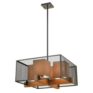 Crossbeam 25'' Wide 4-Light Chandelier - Oil Rubbed Bronze 33345/4 Elk Lighting