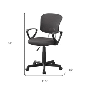 Homeroots White Polyester Seat Swivel Adjustable Task Chair Mesh Back Plastic Frame Grey Foam 333450