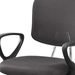 Homeroots White Polyester Seat Swivel Adjustable Task Chair Mesh Back Plastic Frame Grey Foam 333450